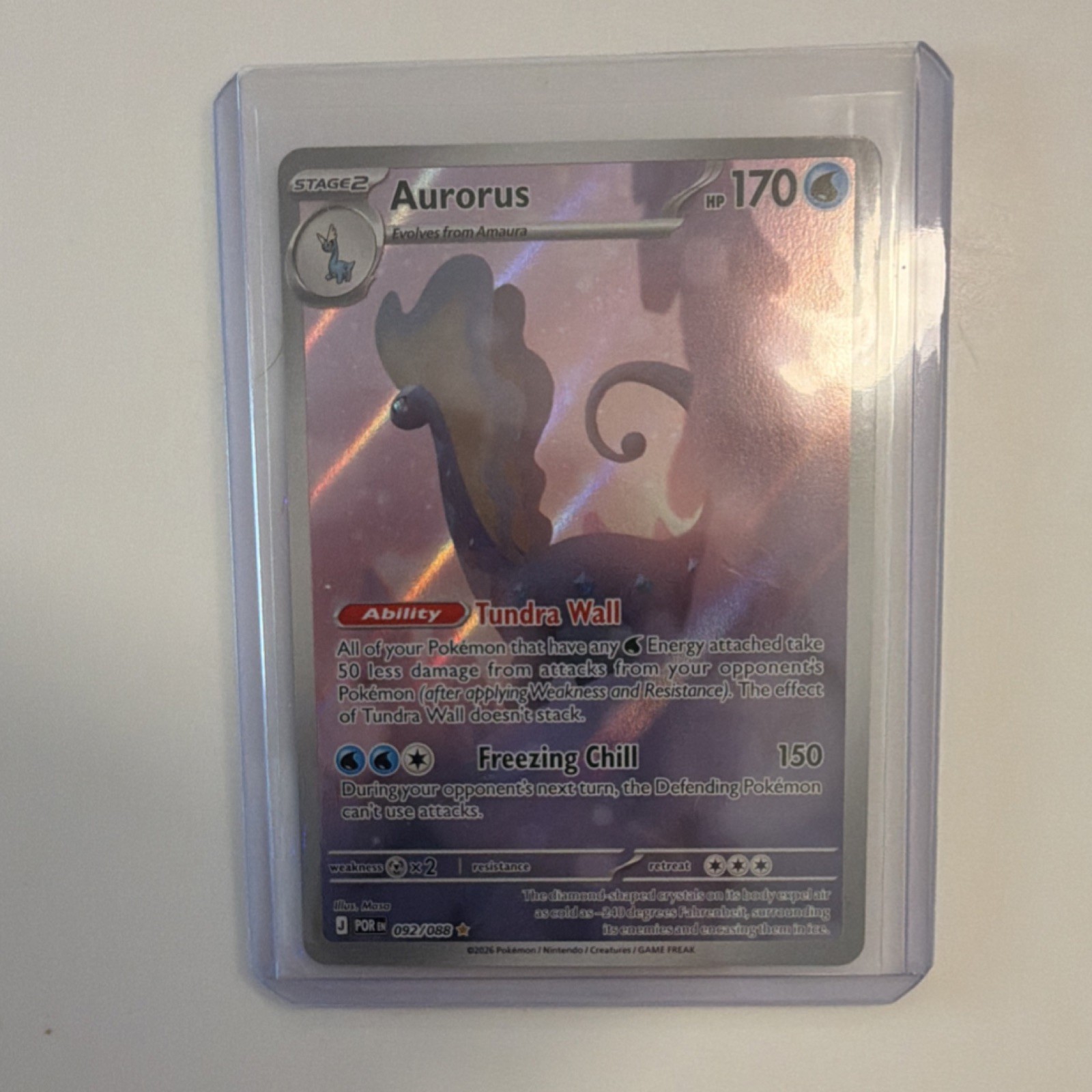 Pokémon Aurorus Stage 2 Holo Ability Card 170 HP 092/089 POR Set English