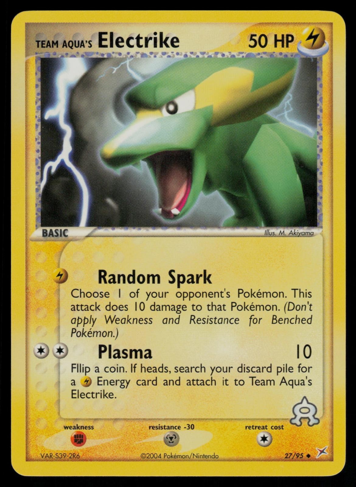Team Aqua's Electrike 27/95 Uncommon Team Magma vs Team Aqua Pokemon LP