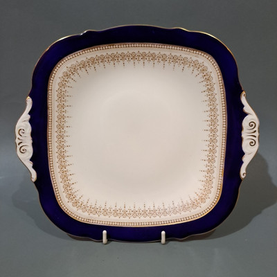 Royal Worcester Bone China '' Regency '' blau Kuchenteller