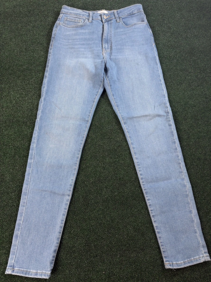 Pantalones de mezclilla ajustados Forever 21 para mujer 29 azul lavado claro elástico 28 entrepierna