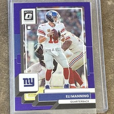 Eli Manning 1 /15 FIRST ON PRINT #150 GOAT Slayer HOF MVP 2022 Donruss Optic