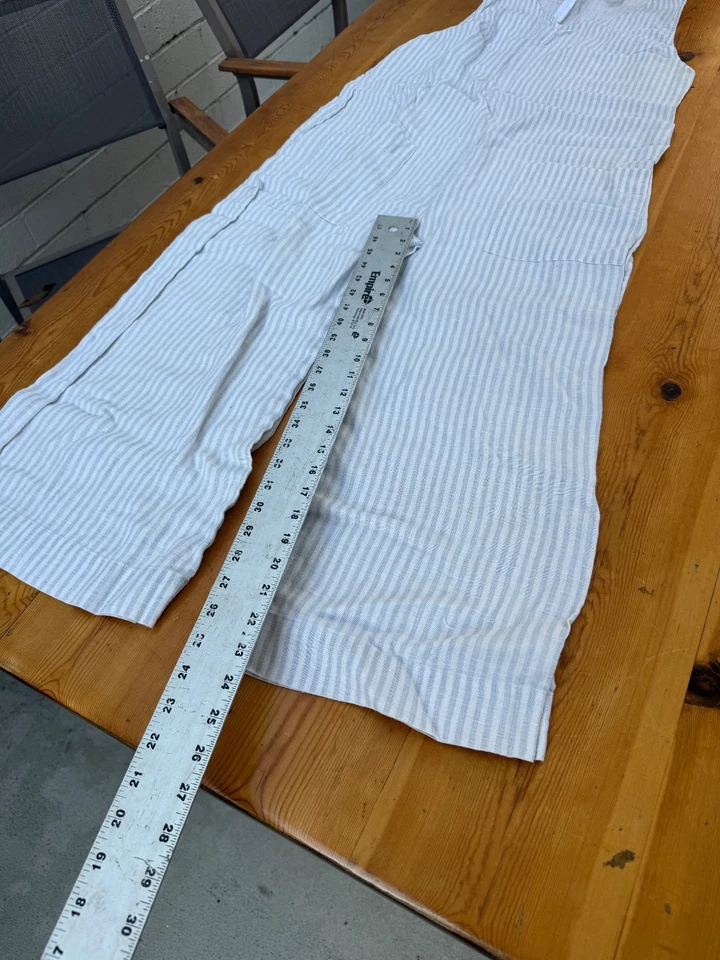 Saturday Sunday Anthropologie Marina Jumpsuit One-Piece Striped Halter SZ XL N15 - Image 3 of 4