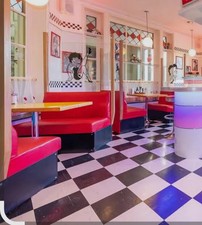 American Diner Booth and Table Set