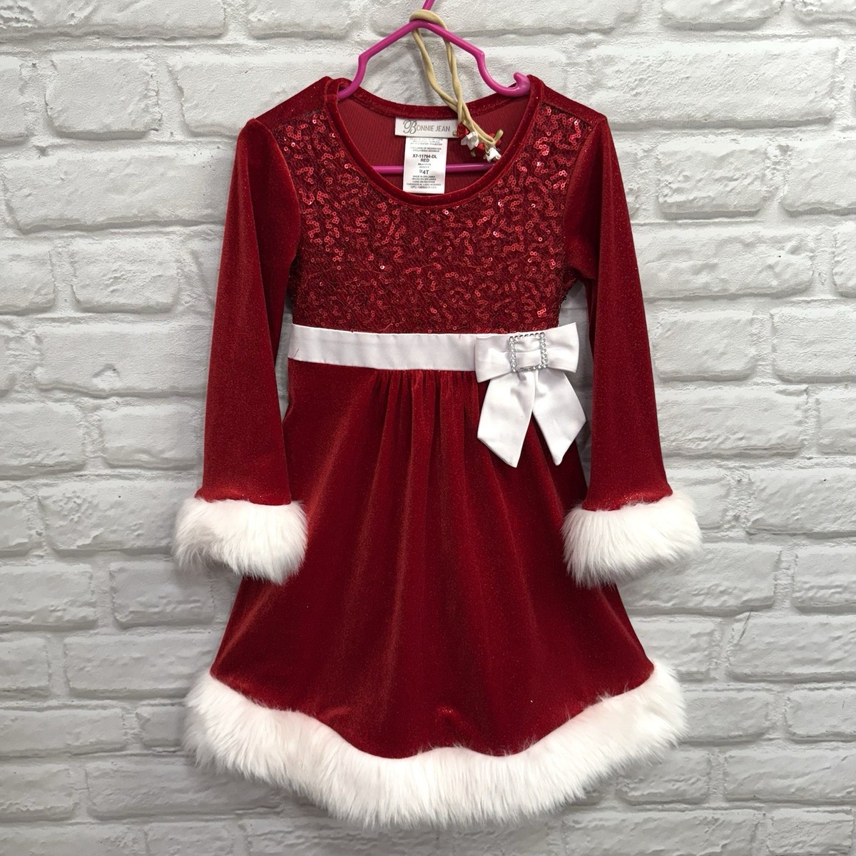 Bonnie Jean Girls 4T Christmas Dress Santa Claus Red Sequin White Fur Trim | eBay Bonnie Jean Girls 4T Christmas Dress Santa Claus Red Sequin White Fur Trim | eBay