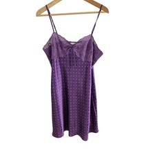 Morgan Taylor Intimates Chemise Slip Dres Large Polka Dot Lace Trim Lingerie
