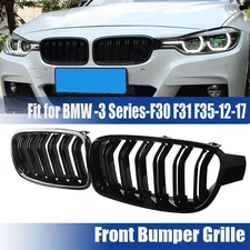 Glossy Black Front Bumper Kidney Grille For BMW F30 F31 F35 320i 328i 2012-2017