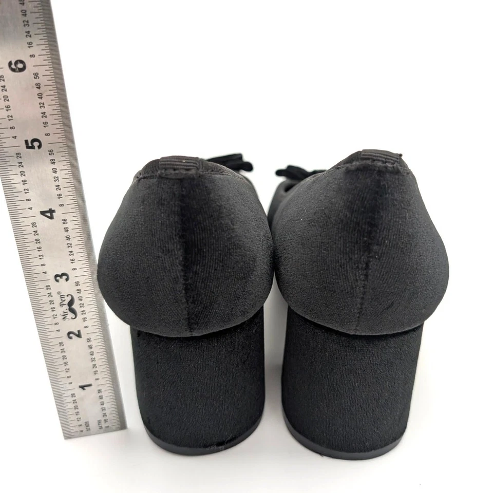 Top Moda Elba Square Toe Heel Pump Velvet Bow Front Black Size US8 EU39 - Image 4 of 4