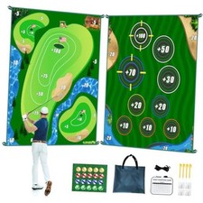 Golf Chipping Game Mat, Double Sided Golf Hitting Mat,6x5 FT Golf Practice Mat