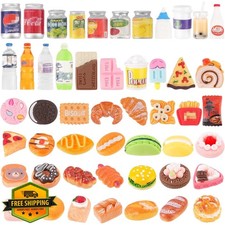 50Pcs Miniature Food Drinks Bottle Soda Pop Cans, Pretend Play Mini Kitchen G...