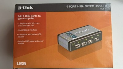 D-Link 4-Port USB 2.0 Hub DUB-H4 - Inkl. Netzteil und Ladekabel NEU VB