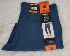 Kirkland Signature Women's Travel Pant, Blue, Size 16, NEW, SHIPS FAST