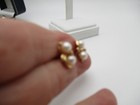 14K Yellow Gold Pearl Diamond Earrings [E351] — photo 6