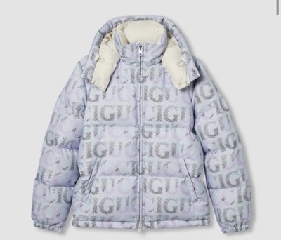 Gucci Nylon Puffer Down Jacket Blue/Lilac Men's Size 54 IT