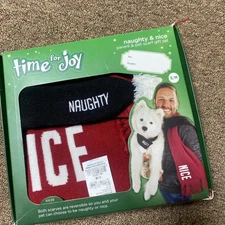 Time For Joy Naughty & Nice Parent & Pet Scarf Gift Set For Dogs S/M NEW