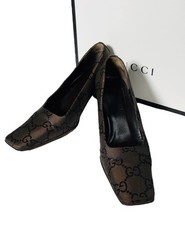 Gucci Pumps GG Logo Pattern Brown Women's Size EU35.5/US5.5