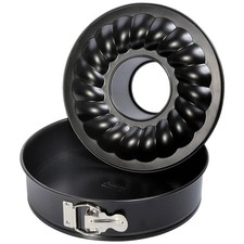 Kaiser Springform Backform Kuchenform 28cm Schwarz Flachboden Rohrboden