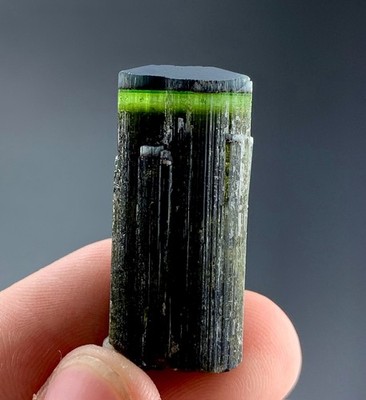 80 Carat Green cap tourmaline crystal from Astak Nala mine, Pakistan