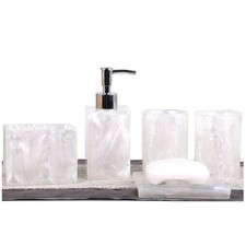 Resin Soap Dish, Soap Dispenser, Toothbrush Holder  Tumbler Bathroom Accesso...