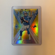 2019 Panini Phoenix Matthew Stafford Yellow QB Vision Insert #13/75 Lions 