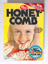 1979 POST HONEY-COMB CEREAL BOX DC SUPER HEROES SUPERMAN IRON-ON ASSEMBLED BOX