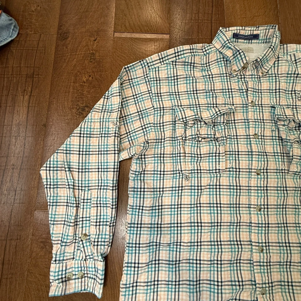 Columbia PFG Hombres Grande Ventilada Camisa de Pesca Botón Manga Larga Super Bahama Foto 4 de 4