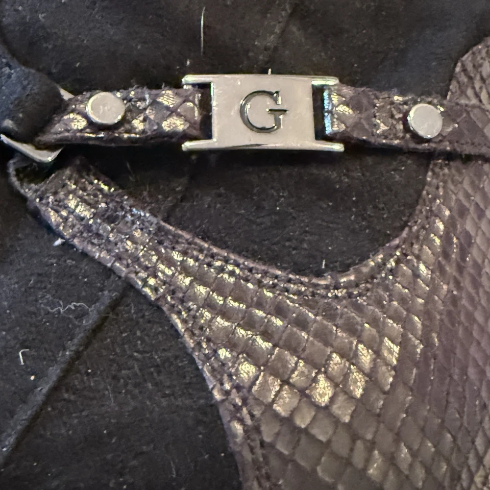 Sexy Botas Guess Negras para Mujer Piel de Serpiente Gamuza Sobre la Rodilla Tacones de aguja Talla 8 Foto 3 de 4