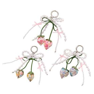 Bowknot Beaded Phone Lanyard Chain Car Keychains Camera Backpacks Phone Pendant