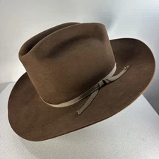 Vintage 7X Beaver Hats Co Brown Western Cowboy Hat Coney Fur NO SIZE TAG