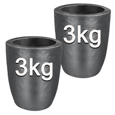 Outstar 3KG Graphite Crucible 2PCS,Foundry Clay Crucibles for Melting Metal, ...