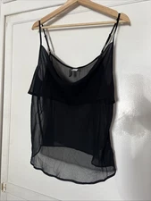 Divided H&M Women’s Black Chiffon Camisole Size M Spaghetti Strap