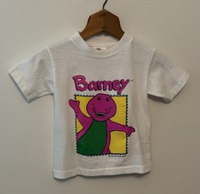 Vintage 1992 Kids 3T Barney The Dinosaur Lyons Group Single Stitch T-Shirt