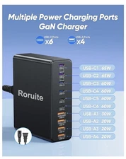 USB C Charger 460W Fast GAN Charger Block 10Port Charging Station Hub Brick Dual