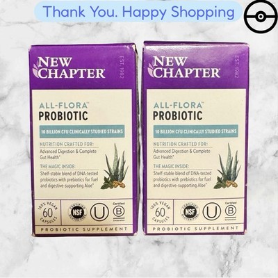 2x 1/27 New Chapter All-Flora  Probiotic De-Stress Formula with Clinical-Strengt