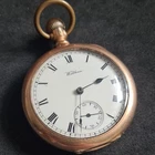 Antique gold plated gents Waltham Pocket Watch Working c1910 ref4518