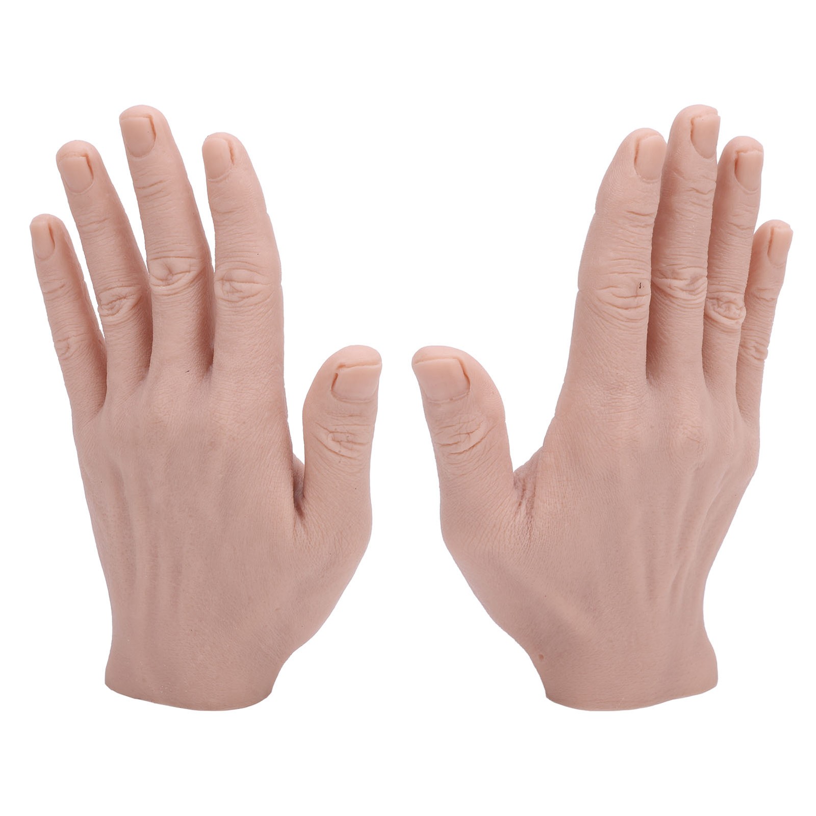1 Pair Silicone Male Hand Model Soft Flexible Reusable Male Manneq BLW