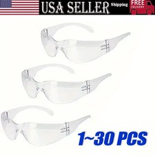 30Pack Protective Safety Glasses Clear Lens lot Eyewear Anti Scratch Work UV US