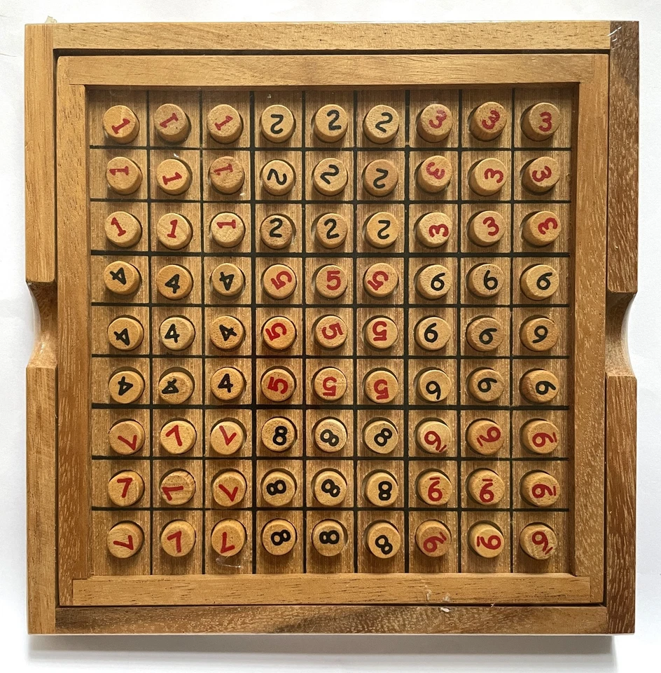 Wooden Sudoku game 8 inch board + pegs Number puzzle solitaire for 1 person NEW - Image 2 of 2