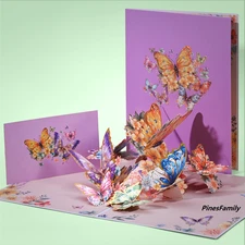 A17-3D Pop Up Butterfly Greeting Card