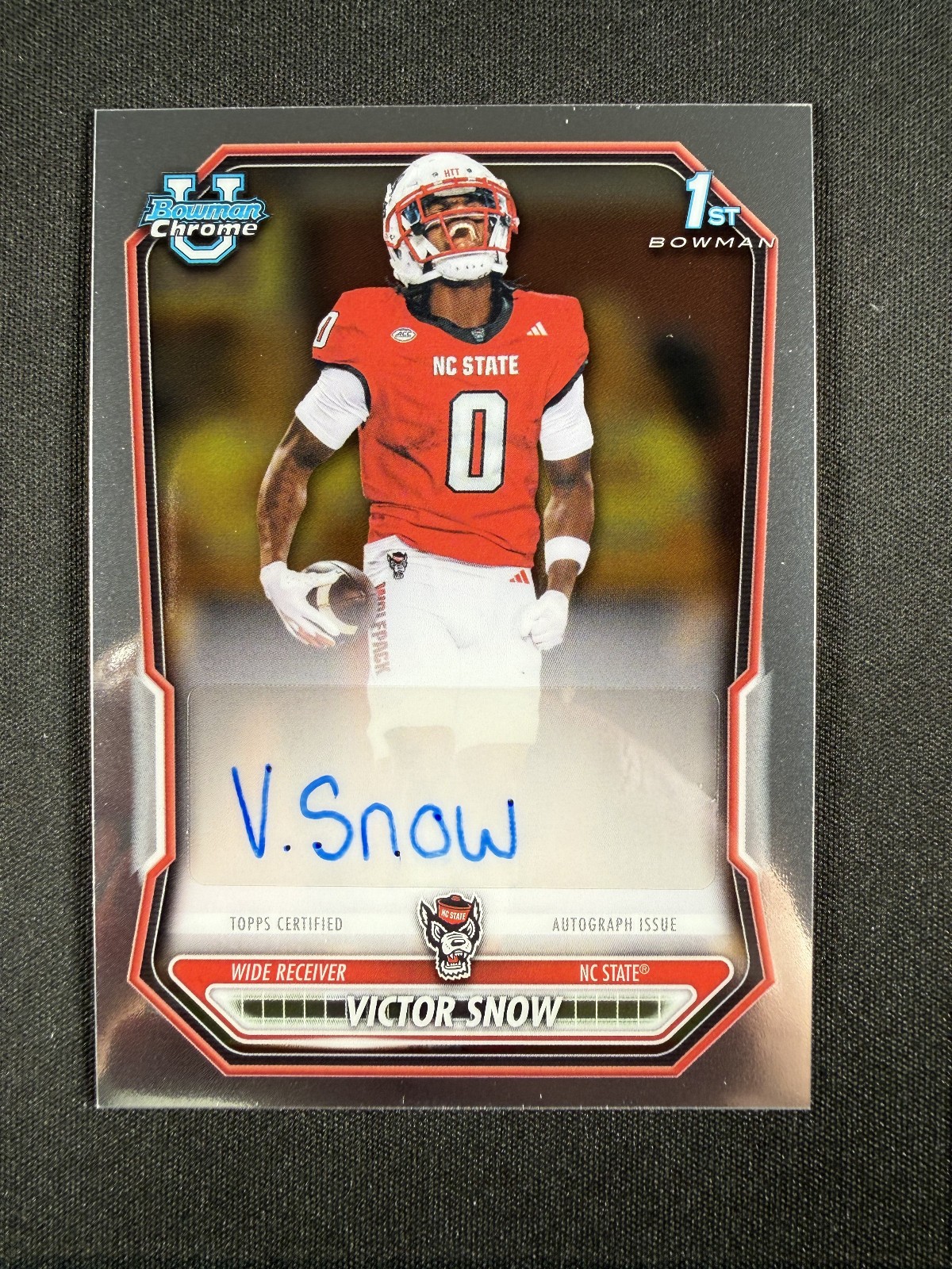 Victor Snow 2026 Bowman Football Auto 1st Bowman Wolfpack #BCPA-VS