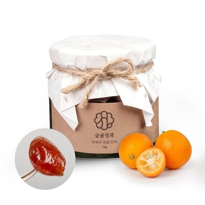 Soft dried Honeyed Kumquat Jeonggwa (70g X 1 bottle) - Naturally Sweet Korean...