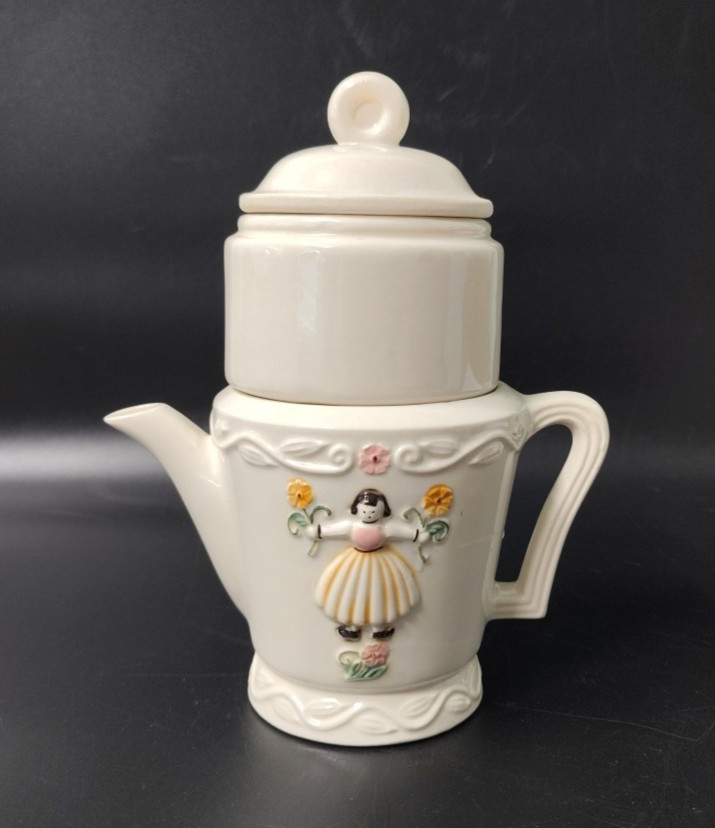 Vintage 1940's Cottage Core Porcelier Vitreous Tea/ Coffee maker