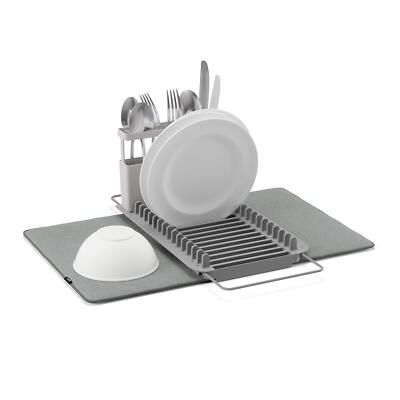 Udry Over Sink Dish Drying Rack and Microfiber Mat 2 in 1 Space Saver