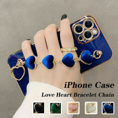 For iPhone 15 Pro Max 14 13 12 11 XS XR Women Girls Grip Chain Shockproof Case