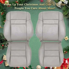For 2003-2007 Honda Accord Driver+Passenger Bottom & Top Leather Seat Cover Gray