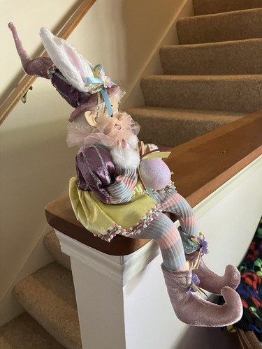 NWT Cynthia Rowley Easter Spring Decor Bunny Elf Shelf Sitter Doll Figurine 18” - Picture 4 of 13