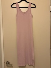 Pink Midi Sleeveless Dress Knit Size S