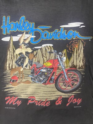 Vintage 1993 Harley Davidson Wiley Coyote T-Shirt Tank Looney