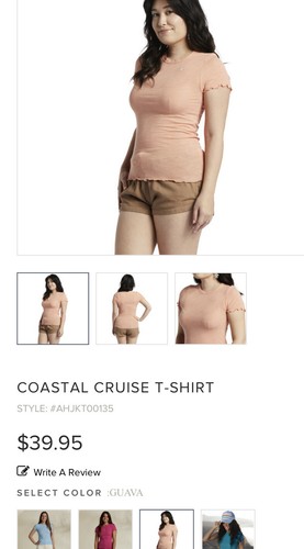 Camiseta HONOLUA SURF & Co Crucero Costero Acanalada Lechuga Borde Melocotón - Imagen 7 de 8