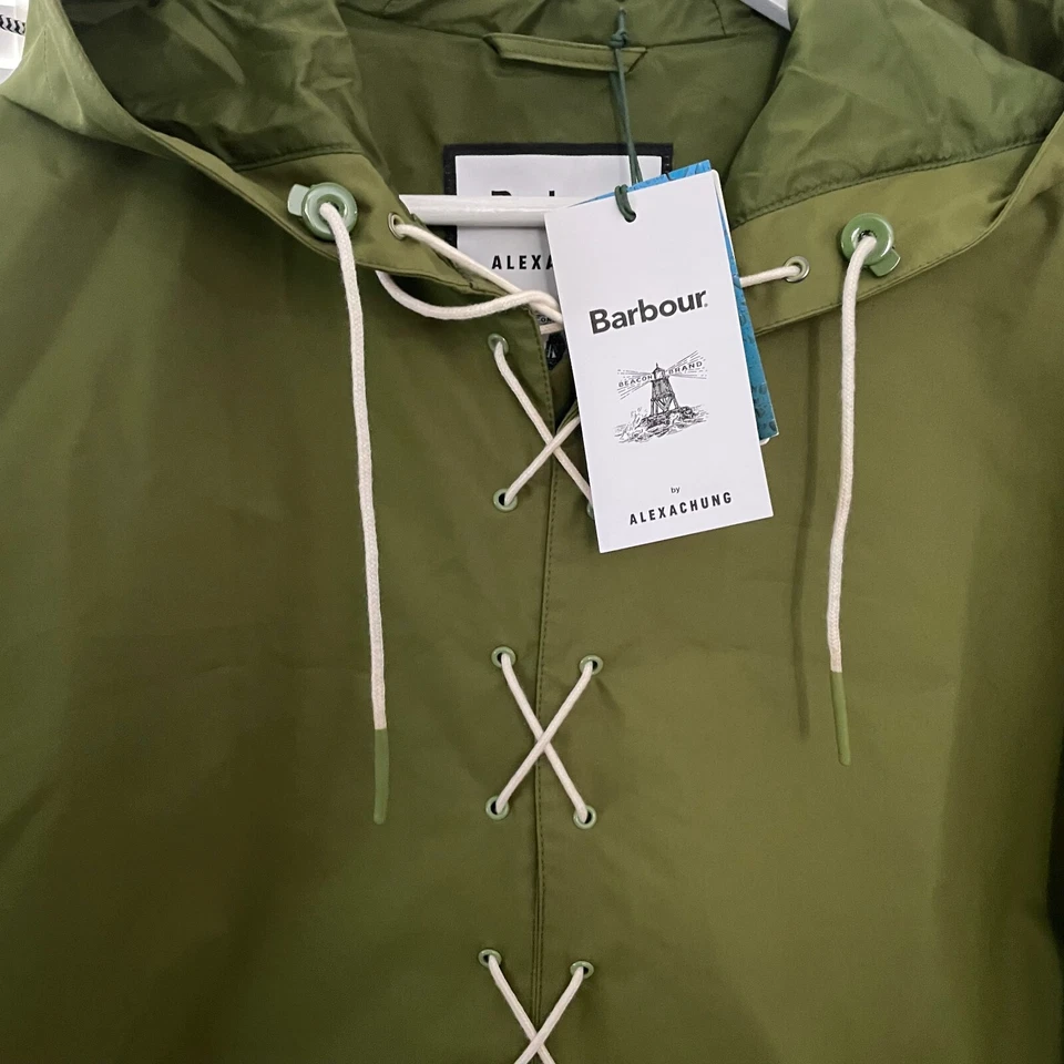 Barbour x Alexa Chung Green Waterproof Pip Hooded Jacket Coat UK 10 EU 36 US 6 - Image 4 of 4