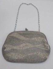 Vintage Richere By Walborg Hand Made Beaded Clutch Purse Ivory Cream Handbag